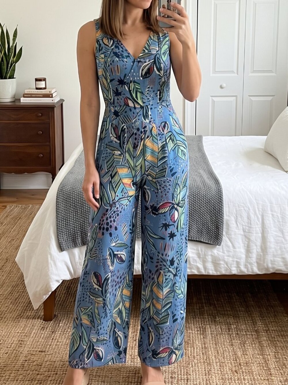 NWT Manacá Brazil Tropical Botanical Wide Leg Jumpsuit Small